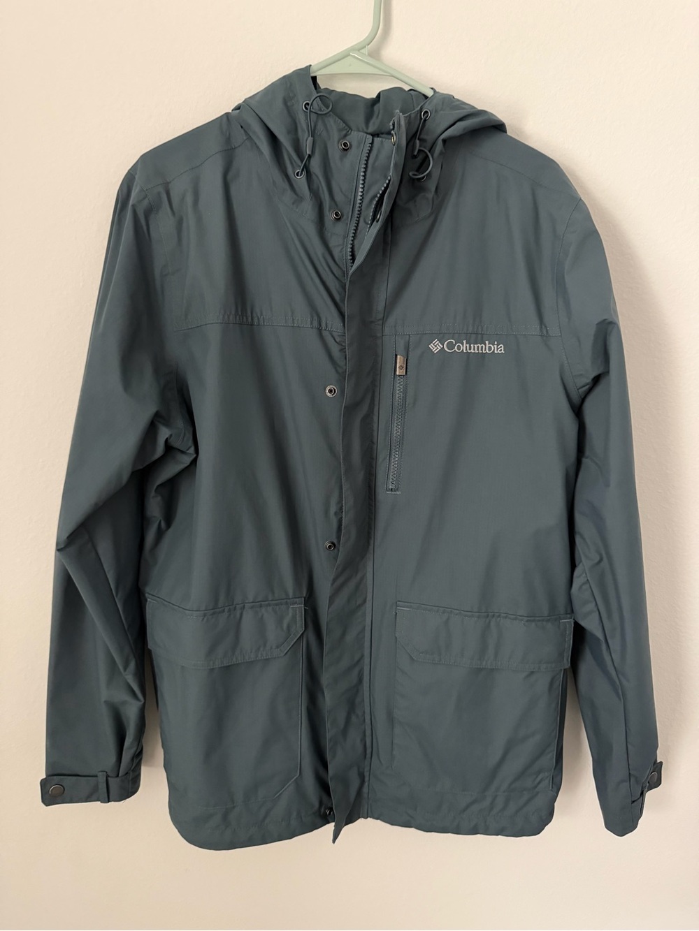 Columbia Omni-Tech Men’s Hooded Rain Jacket – Slate Blue Sz Medium